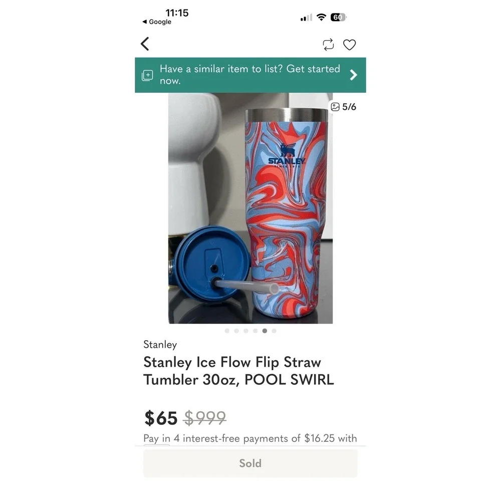 Stanley Ice Flow Pool Swirl 30 Oz ( Missing Straw ) - Picture 7 of 7